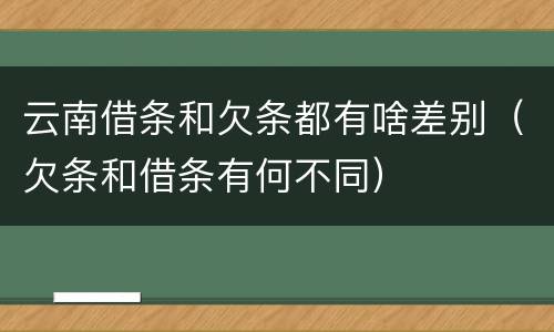 云南借条和欠条都有啥差别（欠条和借条有何不同）