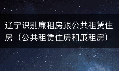 辽宁识别廉租房跟公共租赁住房（公共租赁住房和廉租房）