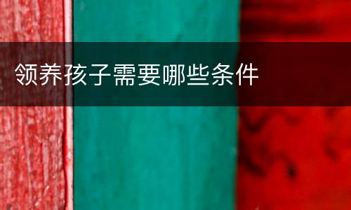 领养孩子需要哪些条件