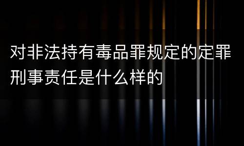 对非法持有毒品罪规定的定罪刑事责任是什么样的
