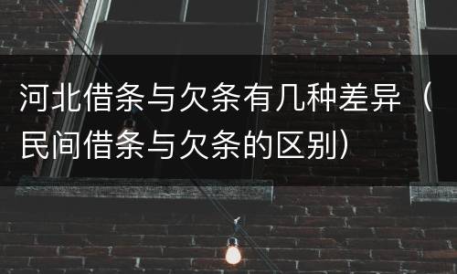 河北借条与欠条有几种差异（民间借条与欠条的区别）