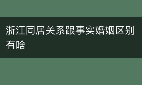 浙江同居关系跟事实婚姻区别有啥
