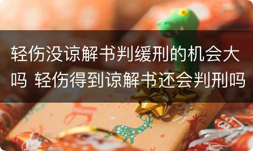 轻伤没谅解书判缓刑的机会大吗 轻伤得到谅解书还会判刑吗