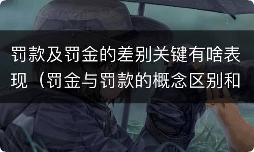 罚款及罚金的差别关键有啥表现（罚金与罚款的概念区别和联系）