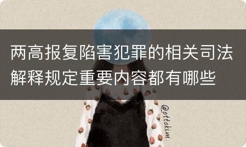 两高报复陷害犯罪的相关司法解释规定重要内容都有哪些