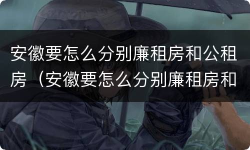 安徽要怎么分别廉租房和公租房（安徽要怎么分别廉租房和公租房的区别）