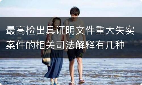 最高检出具证明文件重大失实案件的相关司法解释有几种