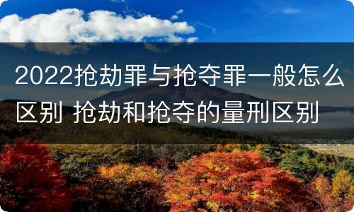 2022抢劫罪与抢夺罪一般怎么区别 抢劫和抢夺的量刑区别