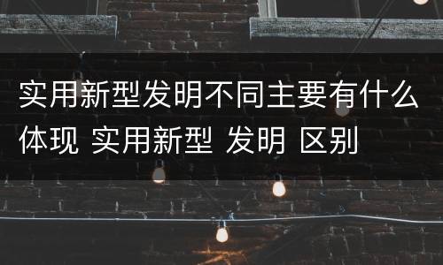 实用新型发明不同主要有什么体现 实用新型 发明 区别