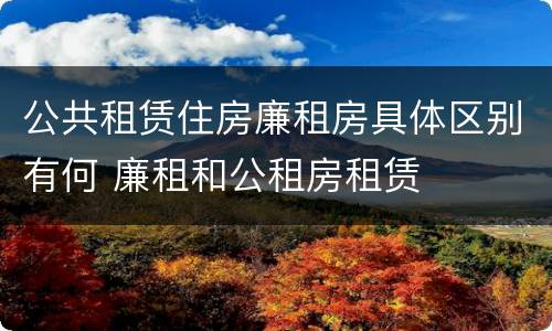 公共租赁住房廉租房具体区别有何 廉租和公租房租赁