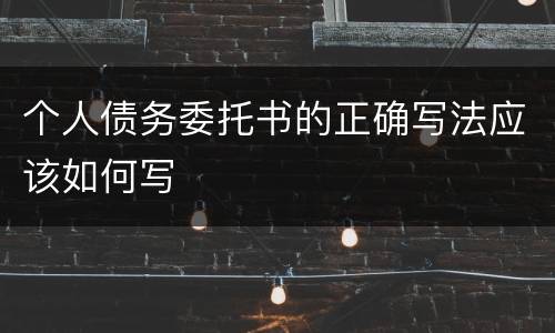 个人债务委托书的正确写法应该如何写