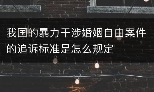 我国的暴力干涉婚姻自由案件的追诉标准是怎么规定