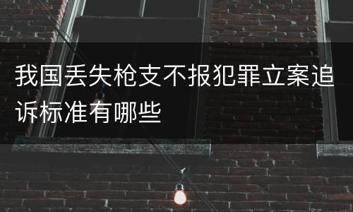 我国丢失枪支不报犯罪立案追诉标准有哪些