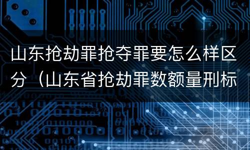 山东抢劫罪抢夺罪要怎么样区分（山东省抢劫罪数额量刑标准）