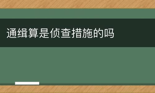 通缉算是侦查措施的吗