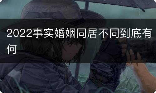 2022事实婚姻同居不同到底有何