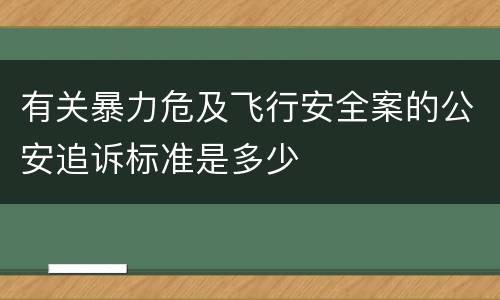 有关暴力危及飞行安全案的公安追诉标准是多少