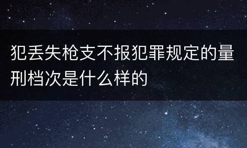 犯丢失枪支不报犯罪规定的量刑档次是什么样的