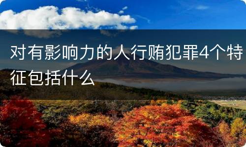 对有影响力的人行贿犯罪4个特征包括什么