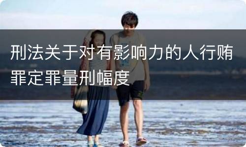 刑法关于对有影响力的人行贿罪定罪量刑幅度