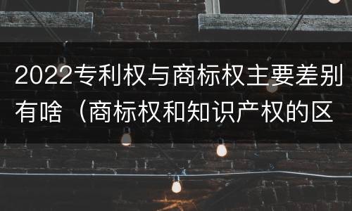 2022专利权与商标权主要差别有啥（商标权和知识产权的区别）