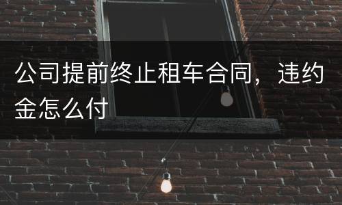 公司提前终止租车合同，违约金怎么付