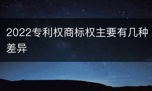 2022专利权商标权主要有几种差异