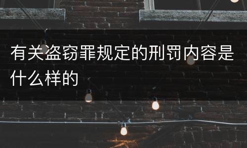 有关盗窃罪规定的刑罚内容是什么样的
