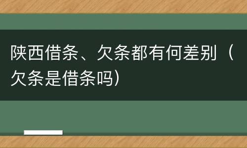 陕西借条、欠条都有何差别（欠条是借条吗）