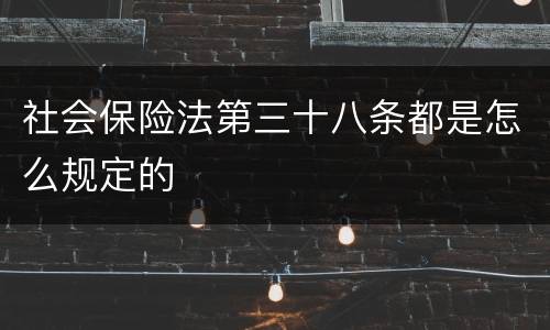 社会保险法第三十八条都是怎么规定的