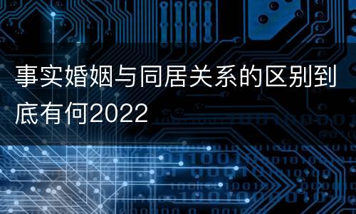 事实婚姻与同居关系的区别到底有何2022