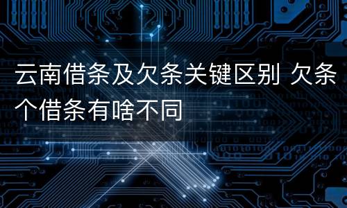 云南借条及欠条关键区别 欠条个借条有啥不同