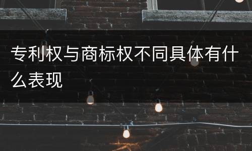 专利权与商标权不同具体有什么表现
