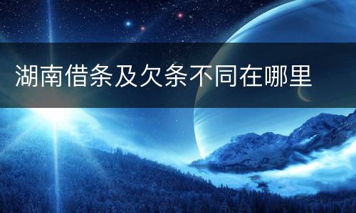 湖南借条及欠条不同在哪里