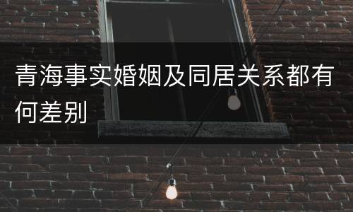 青海事实婚姻及同居关系都有何差别