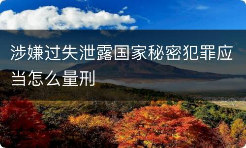 涉嫌过失泄露国家秘密犯罪应当怎么量刑