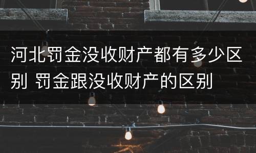 河北罚金没收财产都有多少区别 罚金跟没收财产的区别