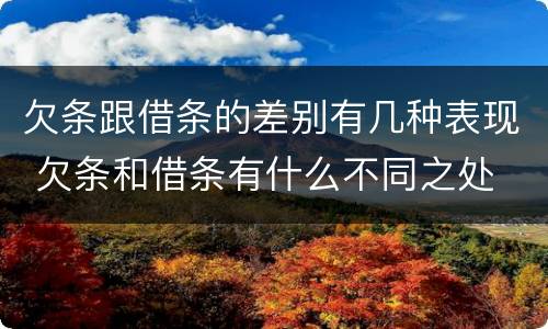 欠条跟借条的差别有几种表现 欠条和借条有什么不同之处