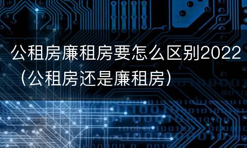 公租房廉租房要怎么区别2022（公租房还是廉租房）