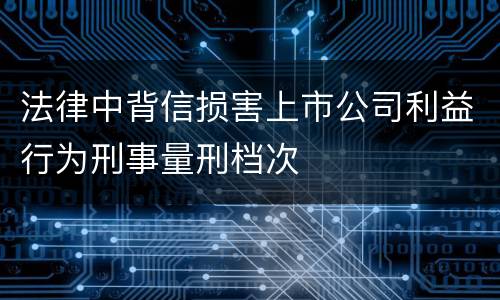 法律中背信损害上市公司利益行为刑事量刑档次