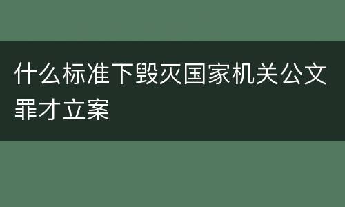什么标准下毁灭国家机关公文罪才立案