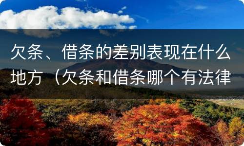 欠条、借条的差别表现在什么地方（欠条和借条哪个有法律依据）