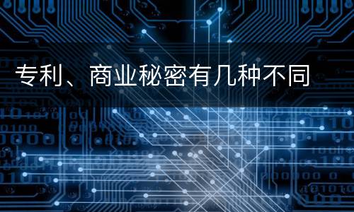 专利、商业秘密有几种不同