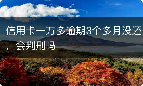 信用卡一万多逾期3个多月没还，会判刑吗
