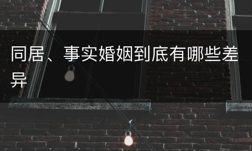 同居、事实婚姻到底有哪些差异