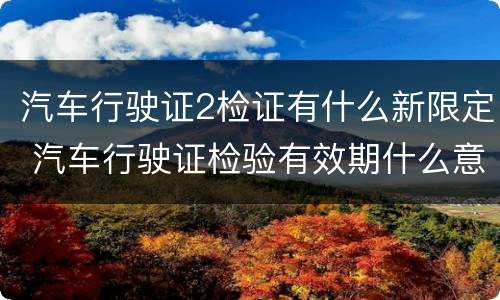 汽车行驶证2检证有什么新限定 汽车行驶证检验有效期什么意思新车2年免检