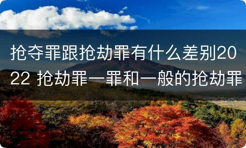 抢夺罪跟抢劫罪有什么差别2022 抢劫罪一罪和一般的抢劫罪