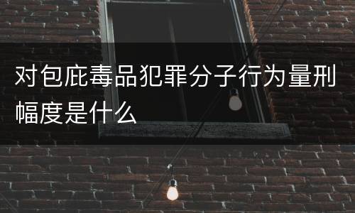 对包庇毒品犯罪分子行为量刑幅度是什么