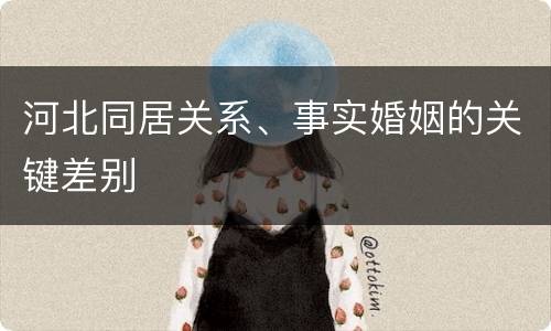 河北同居关系、事实婚姻的关键差别