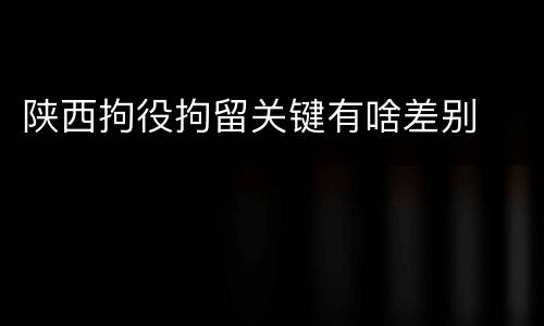 陕西拘役拘留关键有啥差别